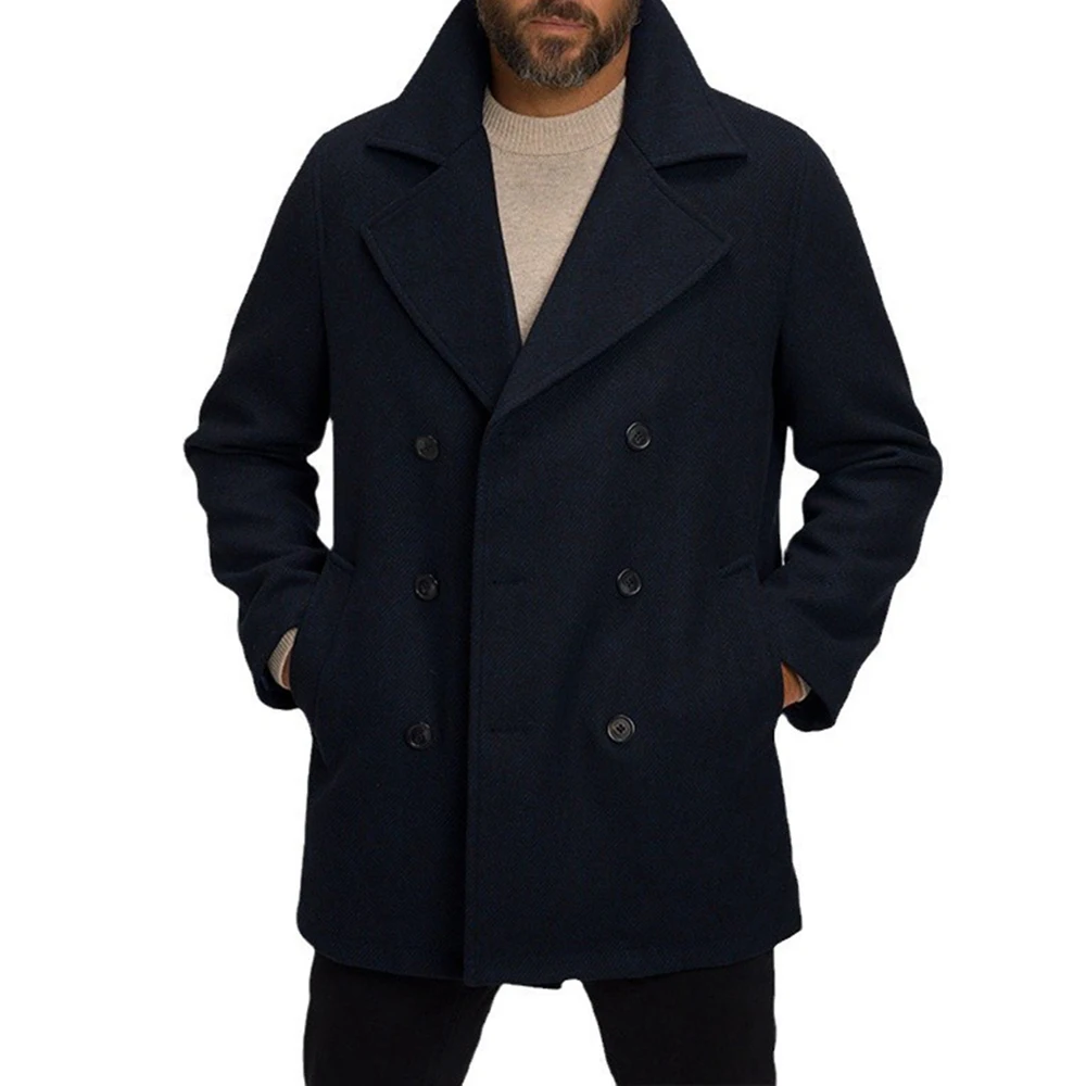 American Street Fashion Casual Mid-Length Jacket Mens Coat Autumn And Winter New Style Trend Slim All-Match Windbreaker For Men