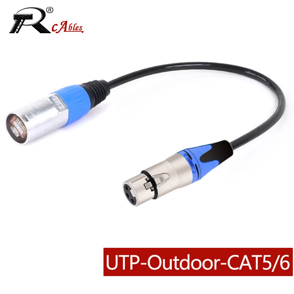 

Outdoor Ethernet Cable,3Pin XLR Female to Waterproof Unshielded RJ45 CAT5/5E/6 Male Adapter Extension Cord for Speaker Mixers