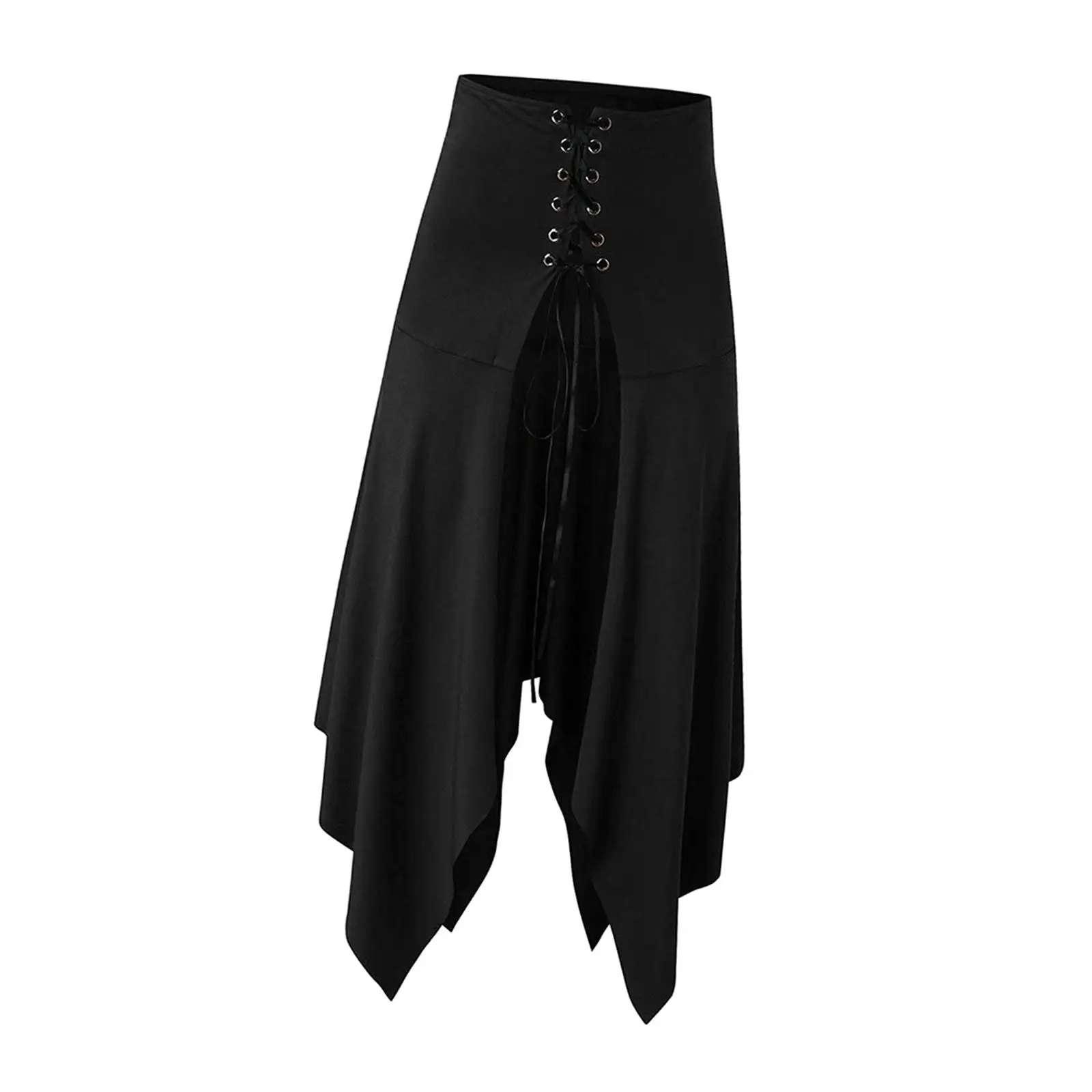Jupe d'Halloween jupe taille haute gothique Punk jupe à lacets Costume d'Halloween jupe longue pour fête de mariage Festival de carnaval