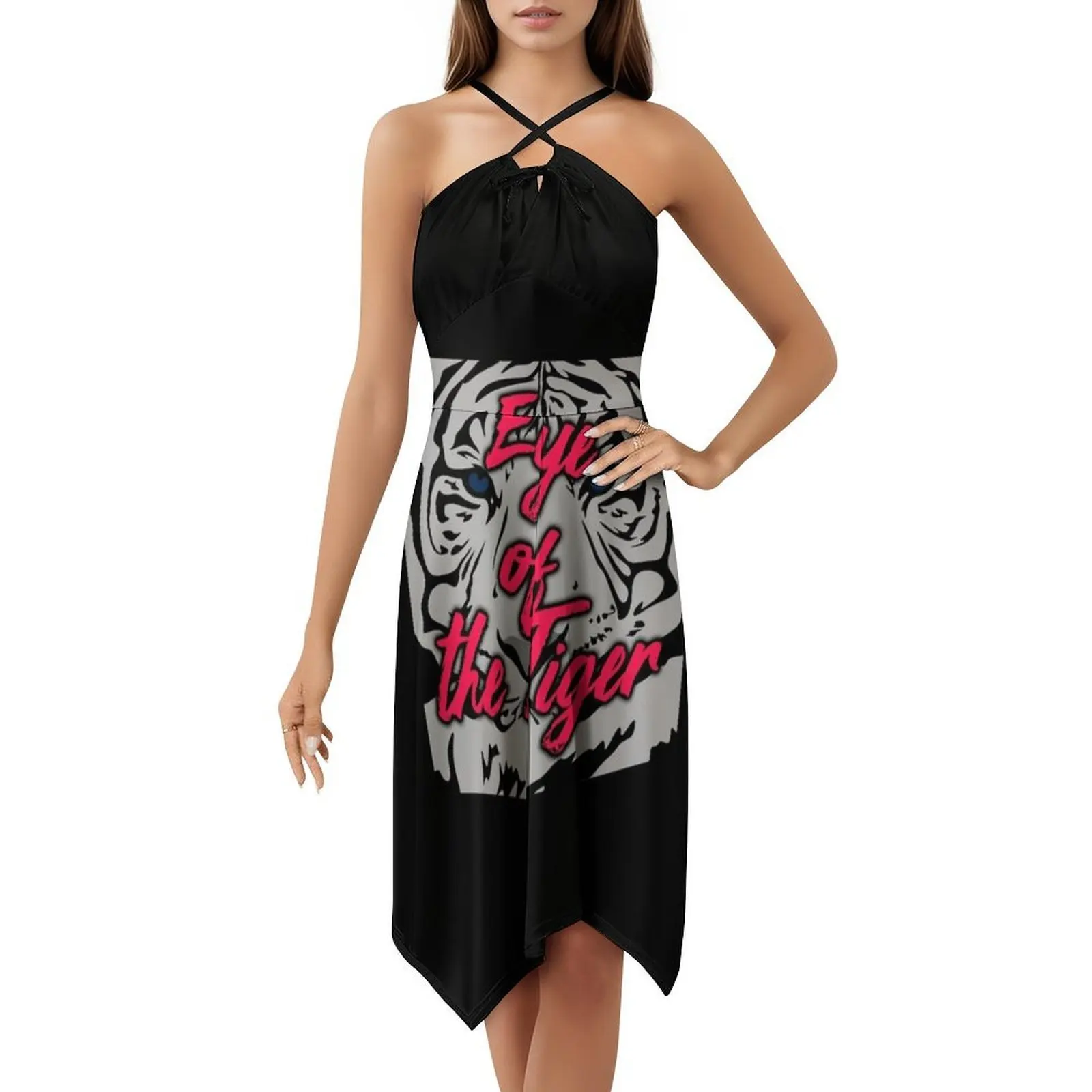 فستان حفلات نسائي من عين النمر ملابس عصرية مطبوعة للنادي للسيدات بحروف عين النمر موسيقى حضرية #5