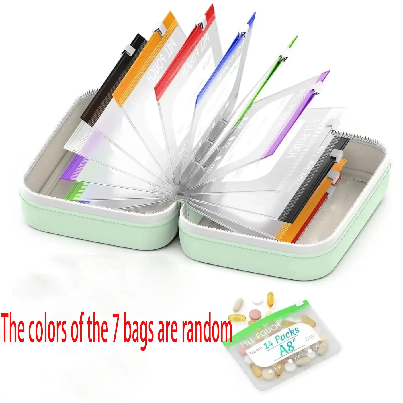 7 Day Pill Organizer Waterproof Weekly Medicine Box Pouches Once Daily Large Travel Storage Case