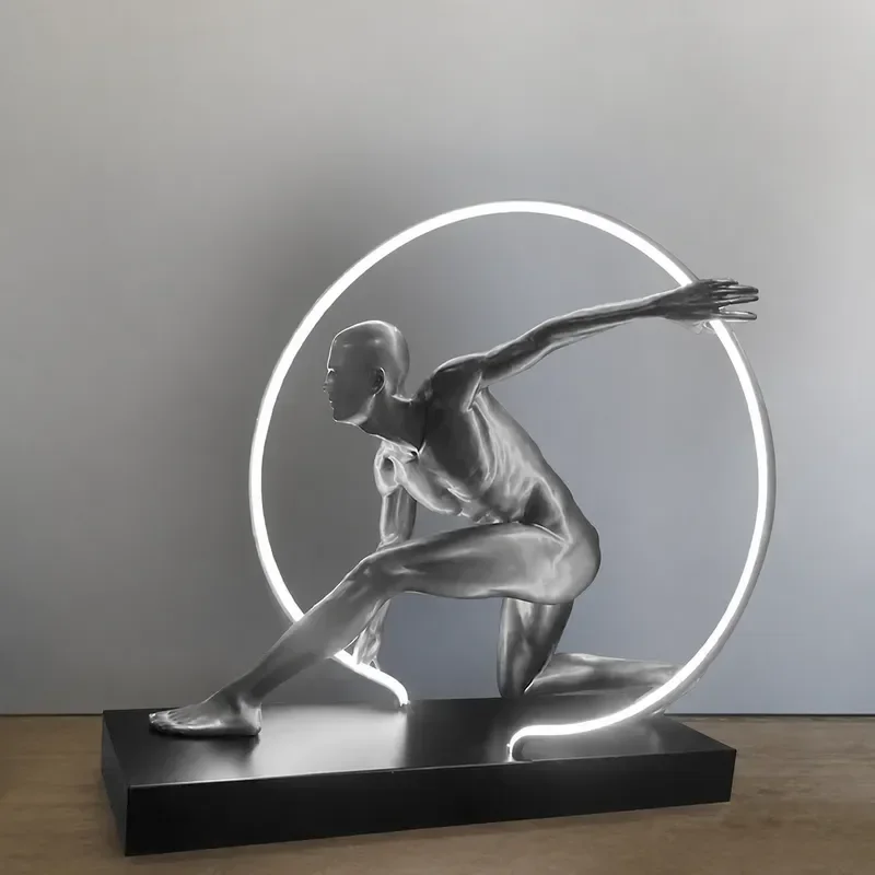 Humanoid Art Sculpture Floor Lamp Large Human Body Decoration Character Ornament Light for Living Room Bedroom Modern Home