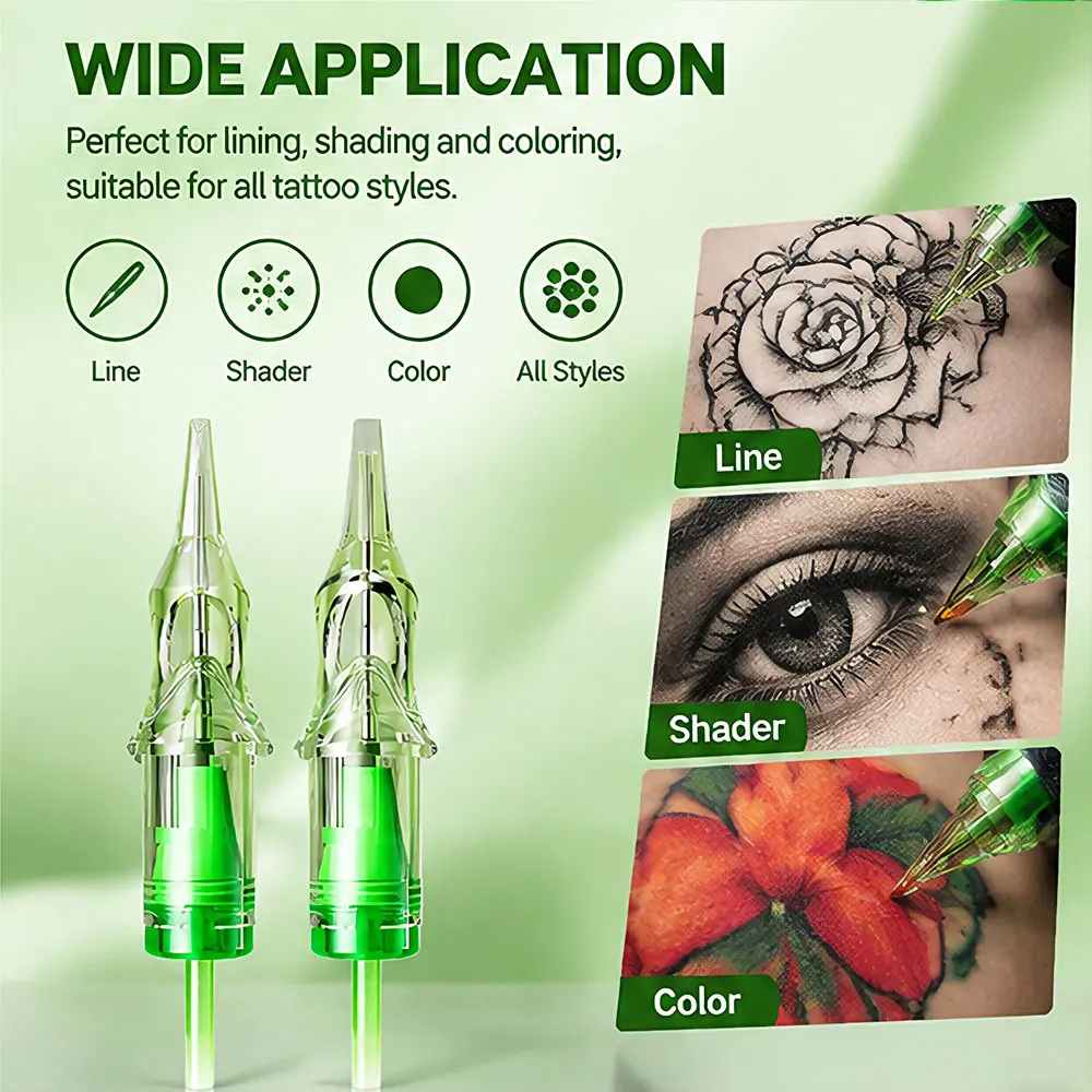 20Pcs EMALLA Evol Tattoo Cartridge Needle RL RS CM MG Disposable Sterilized Permanent Makeup Tattoo Needles for Tattoo Machine