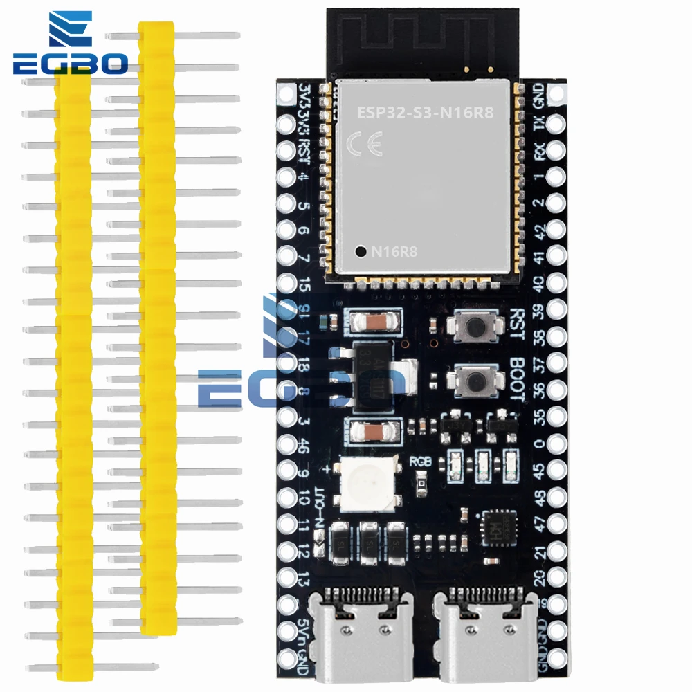 Módulo sem fio ESP32, ESP32-S3-DevKitC-1, ESP32-S3, WiFi, Compatível com Bluetooth, BLE 5.0, Mesh Development Board, 1-5Pcs