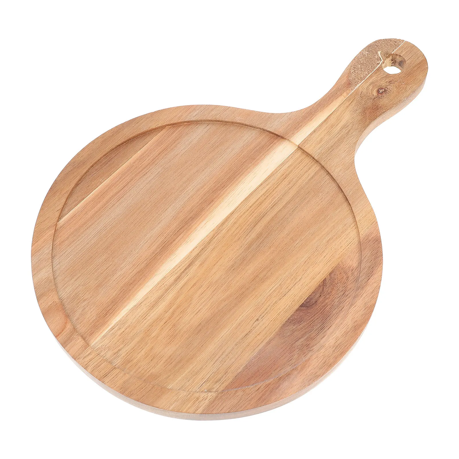 

Wooden Bread Tray Round Food Serving Plate For Cake Snacks Fruit Storage Hanging Hole Multi-Function Decorative Board