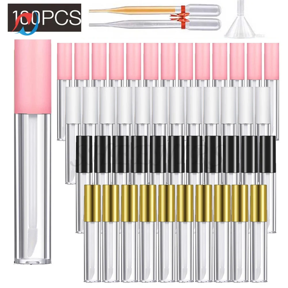 

30/50/100pcs 10ml Empty Lip Gloss Tubes Containers Clear Lip Balm Bottle with Rubber Stopper for Girls DIY Makeup Lip Samples