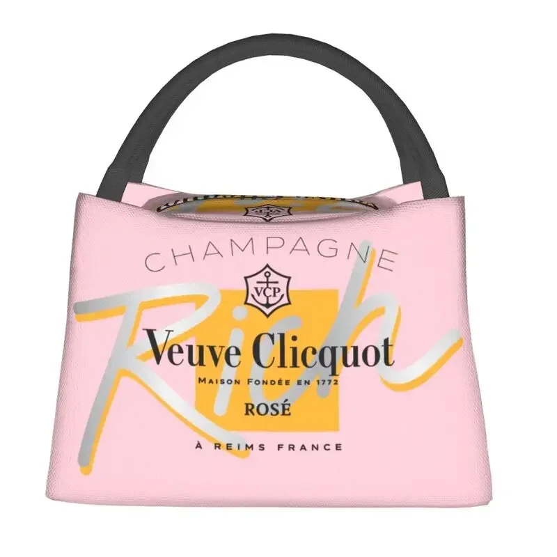 Clicquot Insulated Lunch Bags for Women Resuable Champagne Cooler Thermal Bento Box Work Picnic