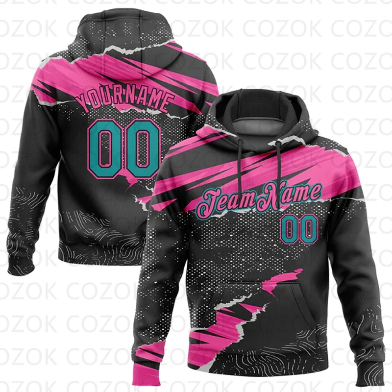 Customized Hoodies Pink Color Jersey 3D Printed  Unisex Pullovers Hoodie Casual Sweatshirts