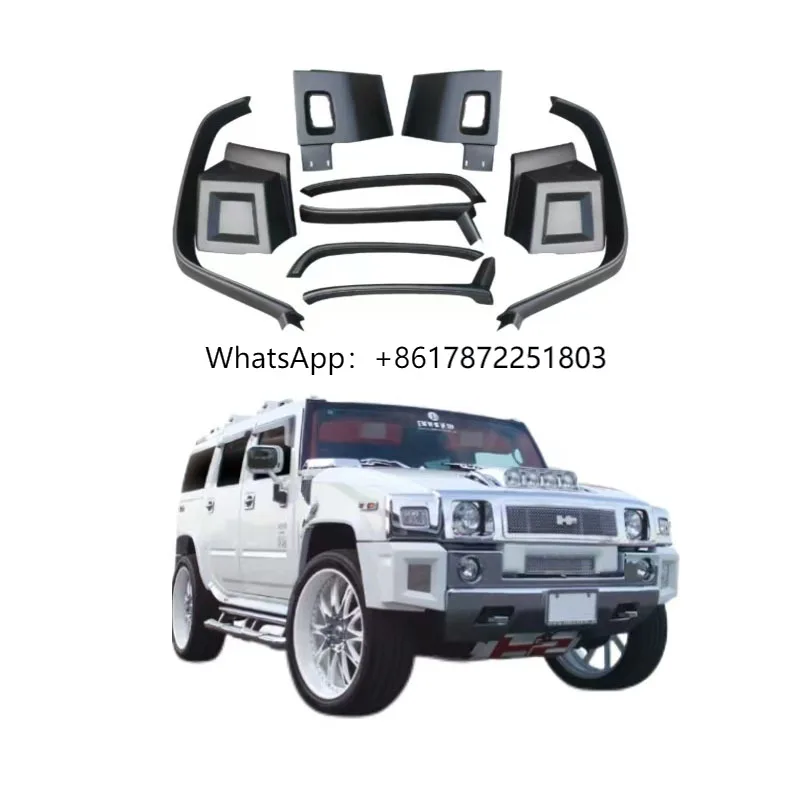 

YICKU новый продукт, комплект кузова для Hummer H2 01-08, обновление BRANEW, автозапчасти, колесо, брови, передние и задние углы, бампер, материал FRP