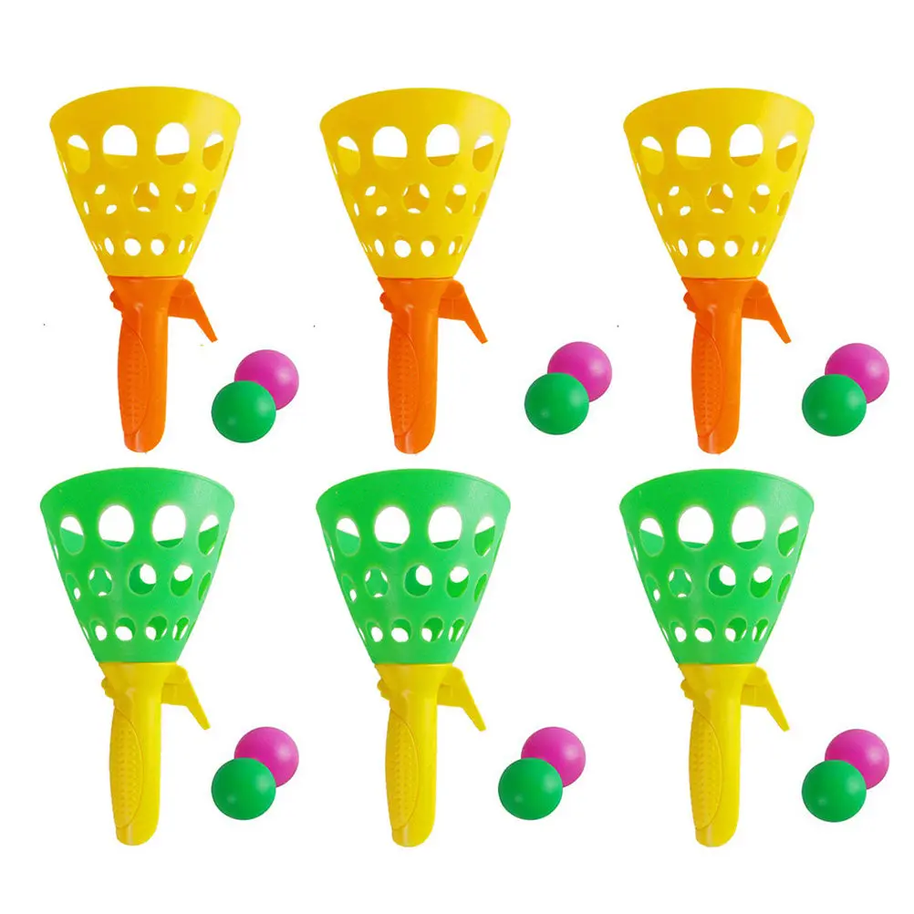 

1Set Elastic Launch Catch Ball Game Lightweight Plastic for Kids Outdoor Coordination Hand Eye Development Family Fun
