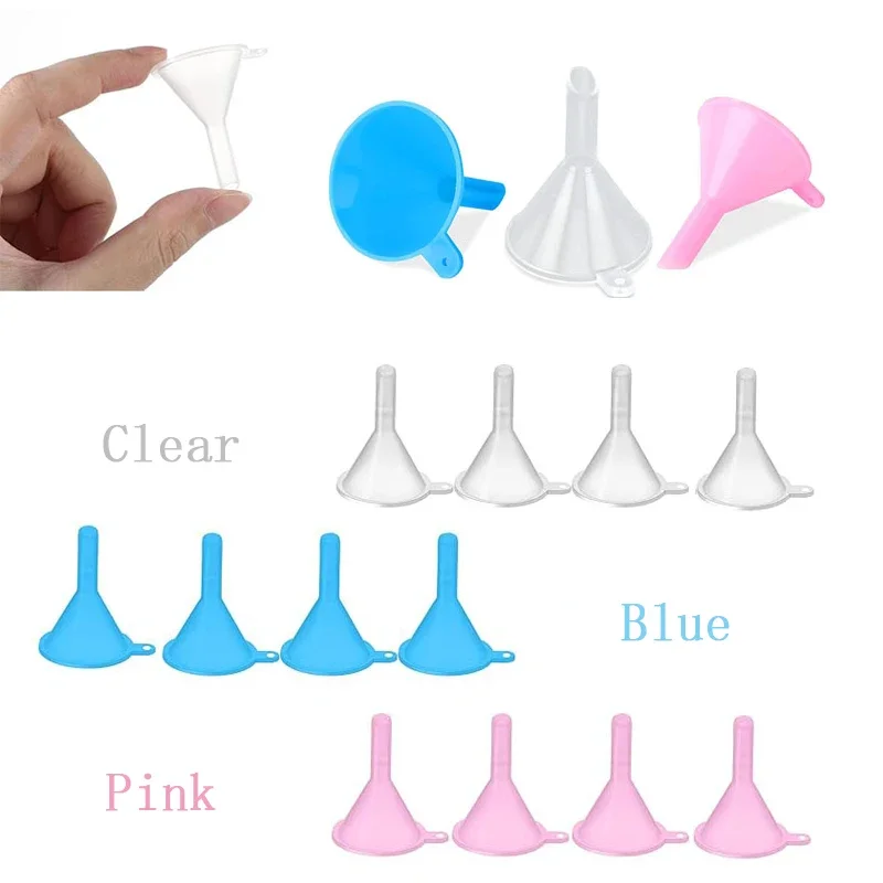 10Pcs Lab Mini Food Grade Plastic Funnel For Sand Art Perfume Spice Powder Essentialoil Kitchen Reusable Liquid Dispensing Tools