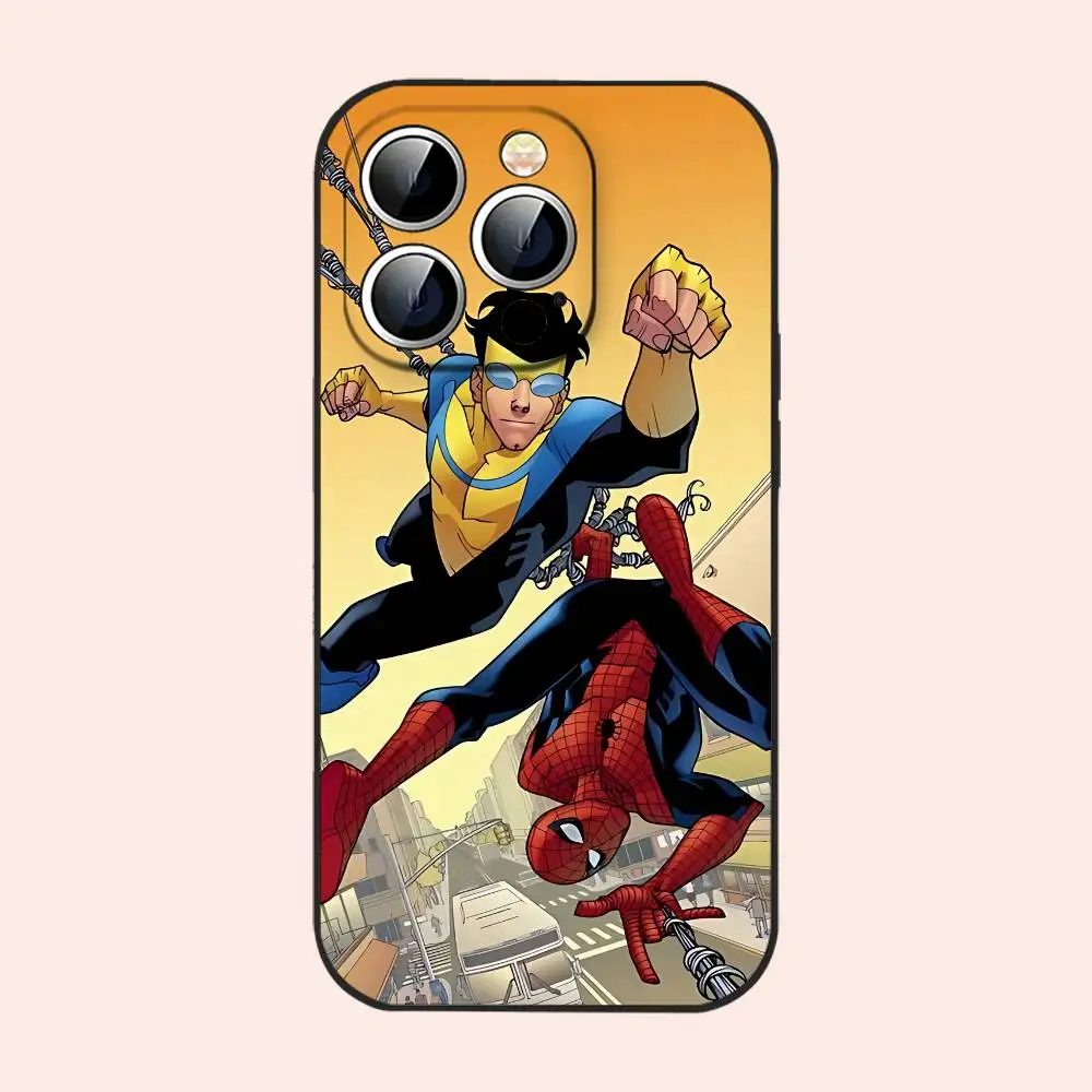 Coque de téléphone I-Invincible noire compatible avec iPhone 17, 16, 15, 11, 13, 14 Pro Max, Plus, X, Xr, Xs Max, 13 Mini