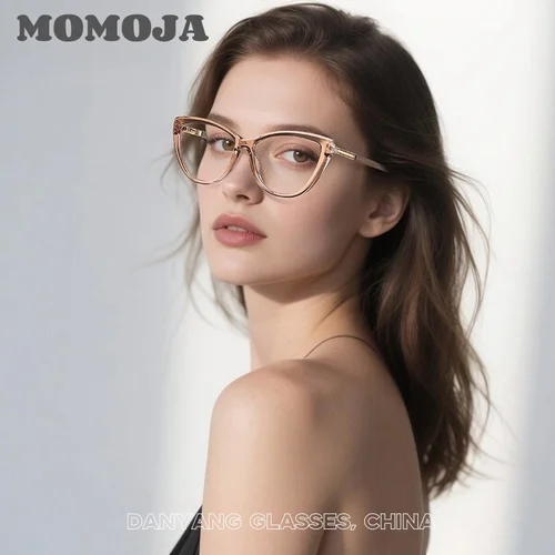 MOMOJA nueva moda ojo de gato gafas Retro ultraligeras TR90 gafas graduadas ópticas montura gafas de mujer 2243