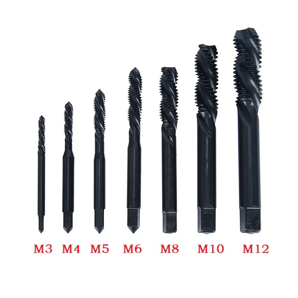 7 Models 1pc HSS Machine Thread Tap Drill Bits M3-12 Metric Thread Plug Nitriding Spiral Metric Plug Tap Thread Tap Hand Tools