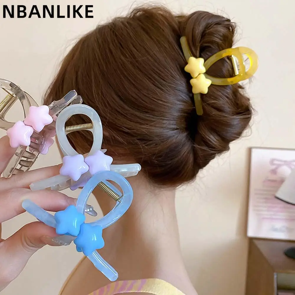 

Korean Style Girl Y2K Cartoon Stars Hair Clips Claw Women Acrylic Shark Clip Fashion Cool Headwear Hair Accessories