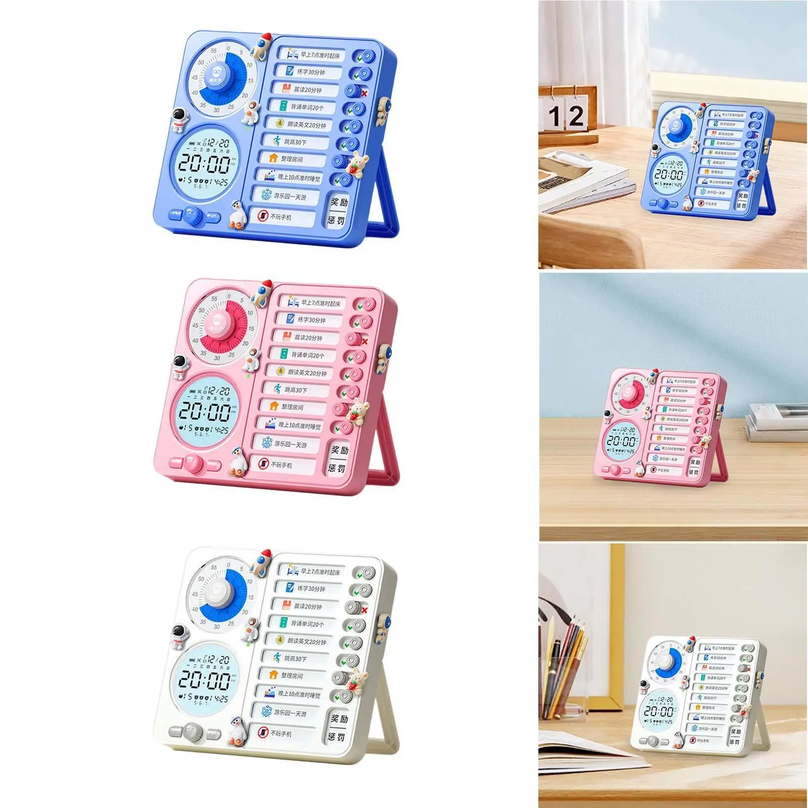 Visual Timer Rechargeable Schedule Board Checklist for Classroom Notes Kids