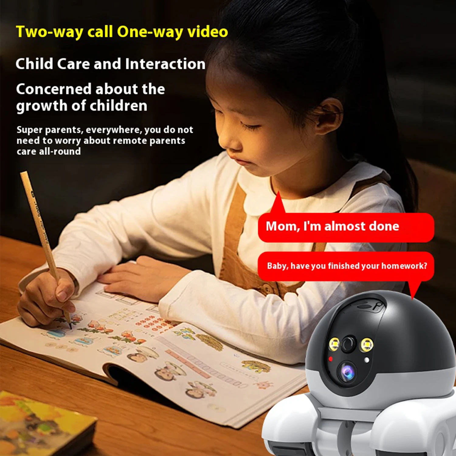ICSEE WiFi Camera Owl Shape 2K 5MP Smart Home Mini Indoor Baby Moniton Detection Night Vision Two Way Audio Surveillance Cameras view 5