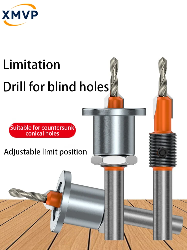 

Woodworking countersink drill bit step limiter for screw driving, countersink drill for forming holes, hole opener for conical h
