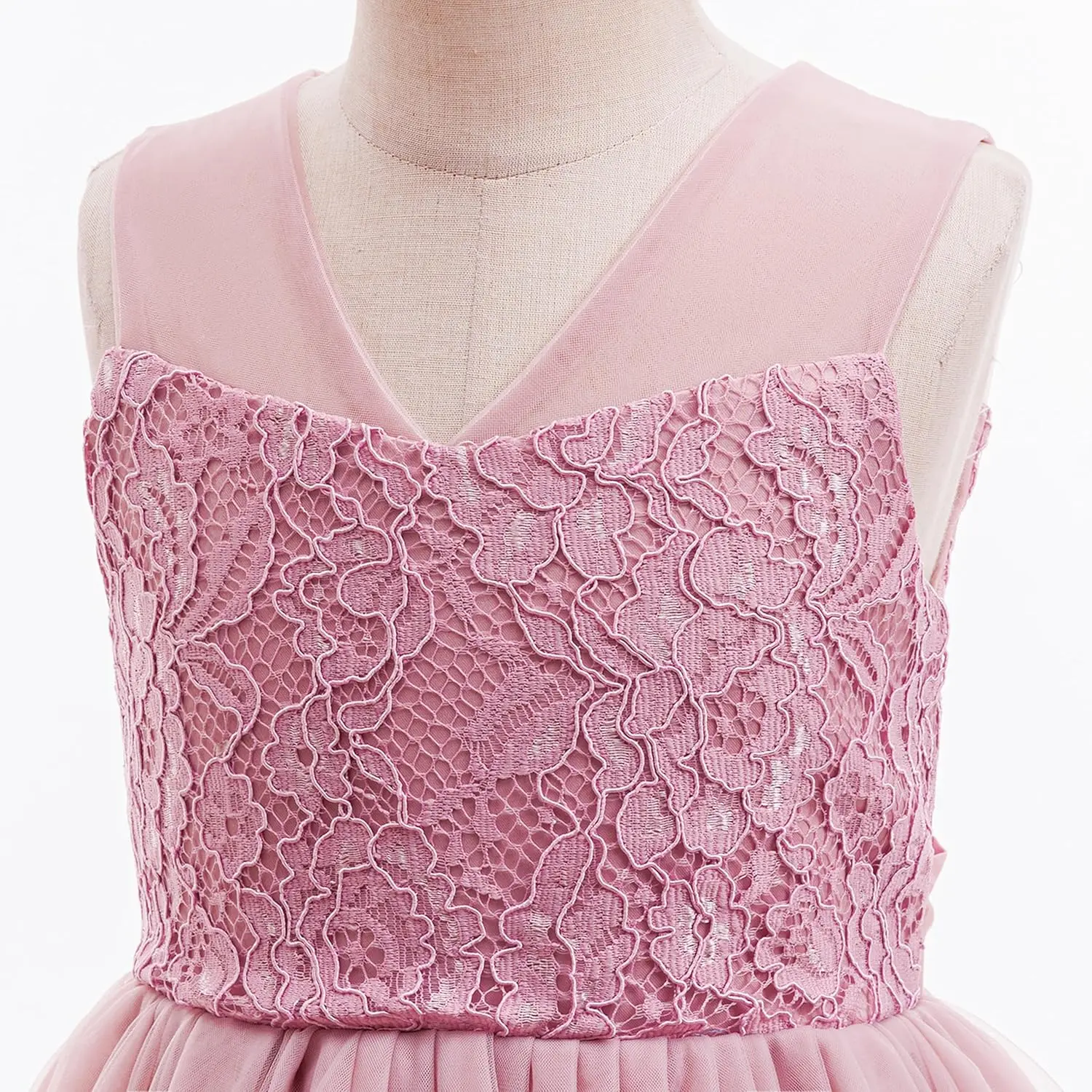 Mädchen Blumenmädchenkleid Tüll Spitze Hochzeit Party Brautjungfer Geburtstag Festzug Formelle Kleider Mädchenkleid Ballkleid