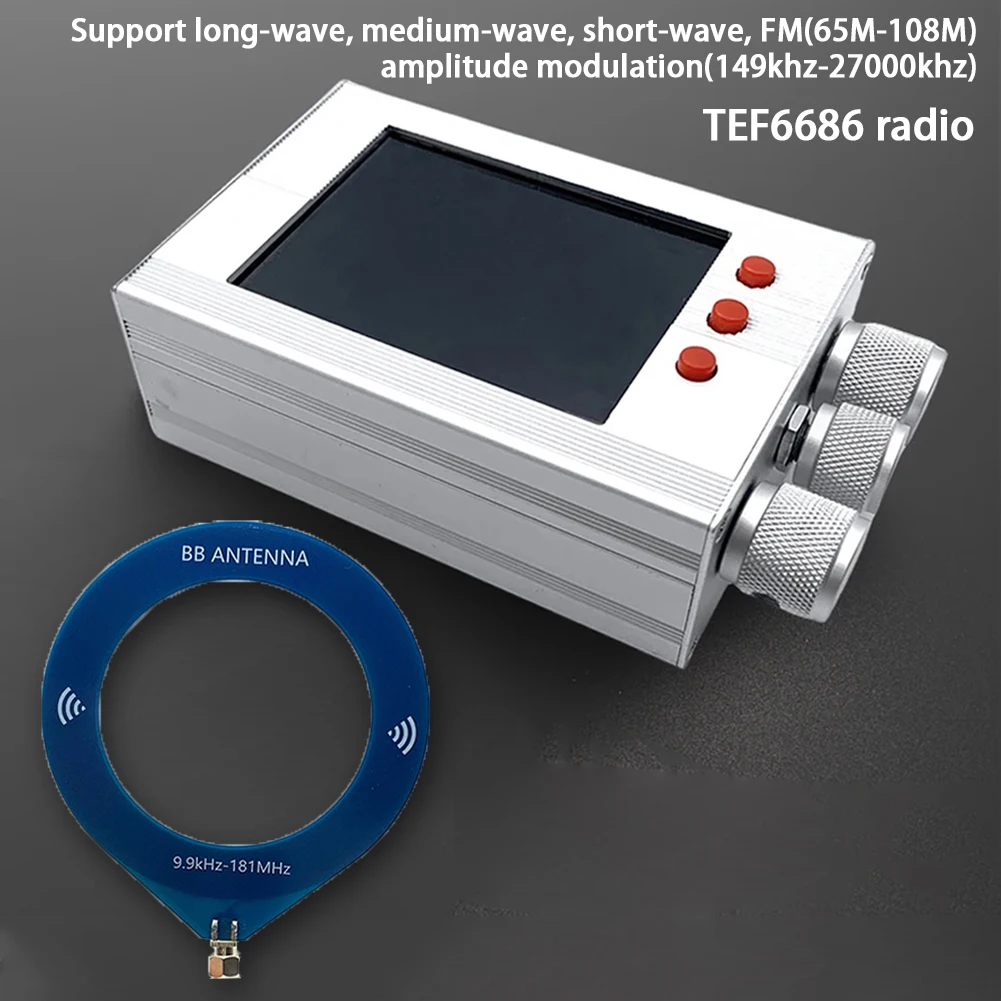 

TEF6686 All Band Radio Receiver LW/MW/SW/FM/AM Portable Shortwave Radios Receiver with Antenna Built-In Speaker 3000mAh Battery