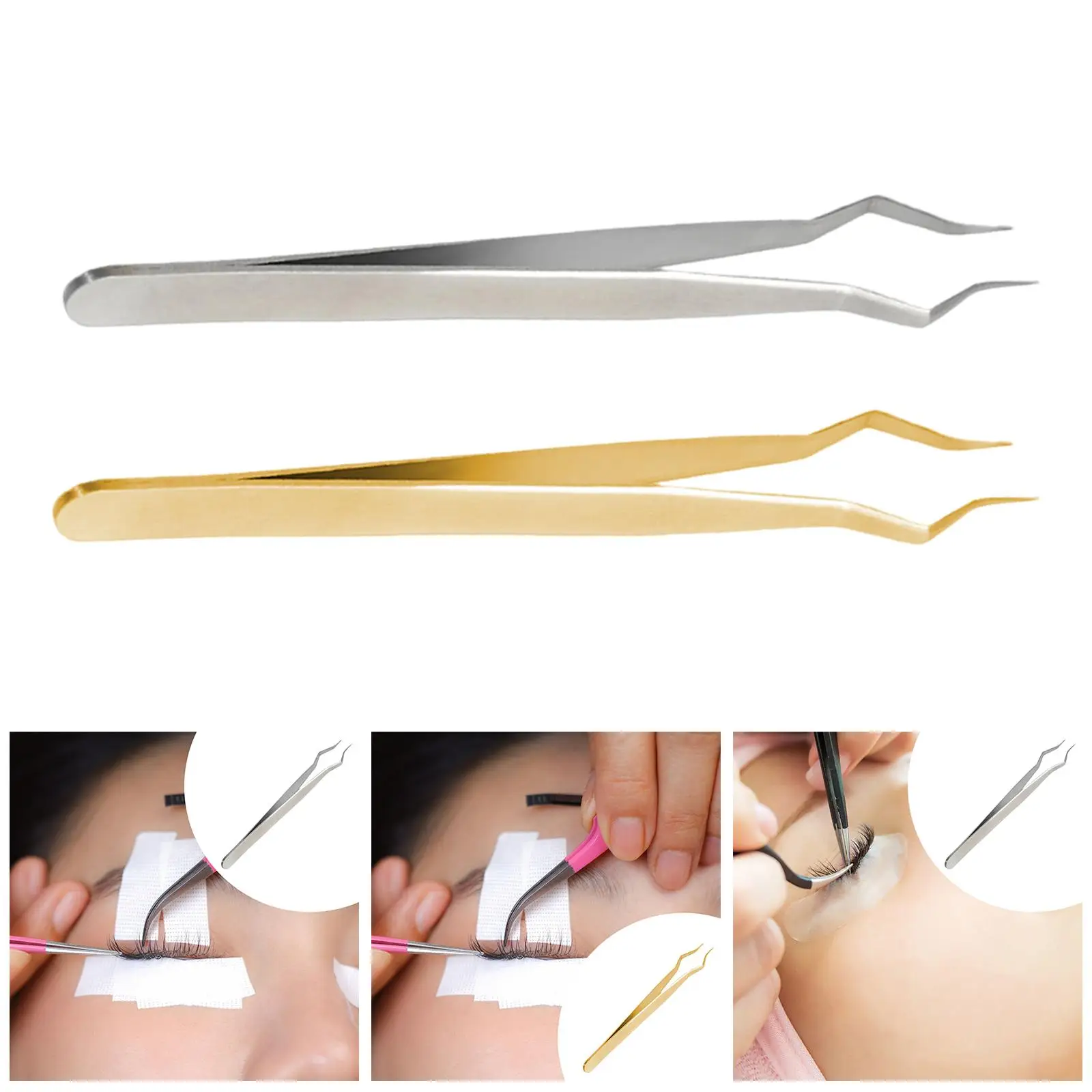 Pincettes d'extension de cils, outil de précision à poignée ergonomique pour le levage des cils et les accessoires de stratification des cils