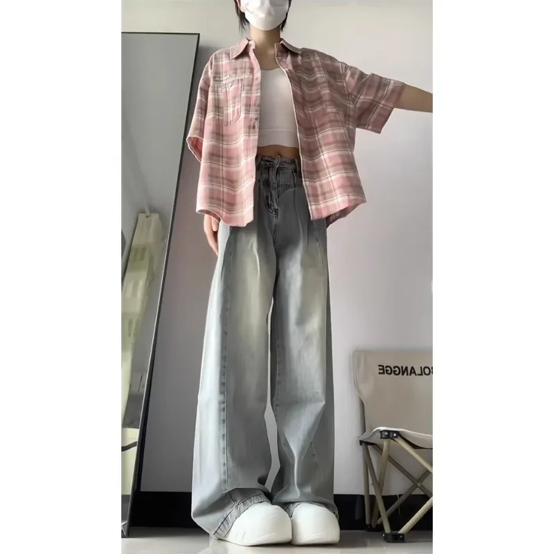 Women'S Looks Jeans For Women High Waist Cargo Pockets Multi Pocket Utility Workwear Military Camouflage Ladies Female Denim