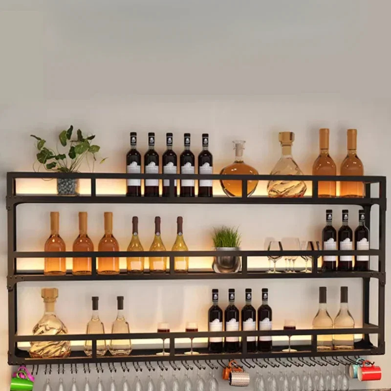 

Bar Cabinet Hanging Whiskey Showcase Drinks Outdoor Wall Room Liquor Iron Wine Refrigerator Vitrina Decoration Bar Furniture