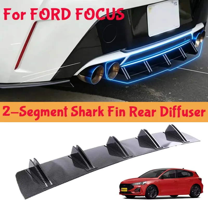 For FORD FOCUS Shark Fin Rear Diffuser Split Chassis Spoiler Auto Aerodynamic Parts Aerodynamic Modification