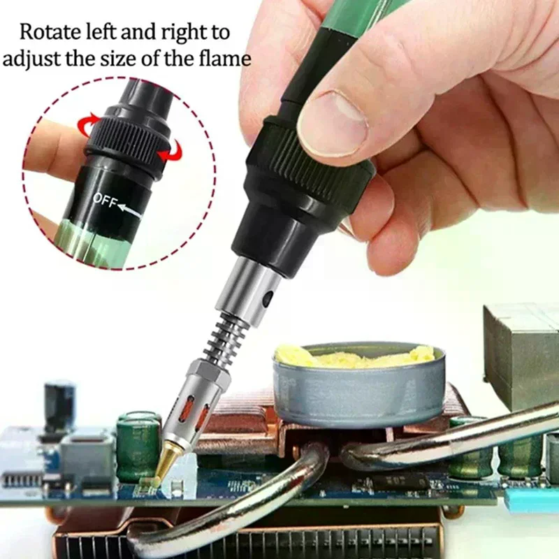 Portable Soldering Iron Kit 1300 Celsius Welding Pen Burner Blow Torch Gas Soldering Iron Cordless Butane Tip Tool