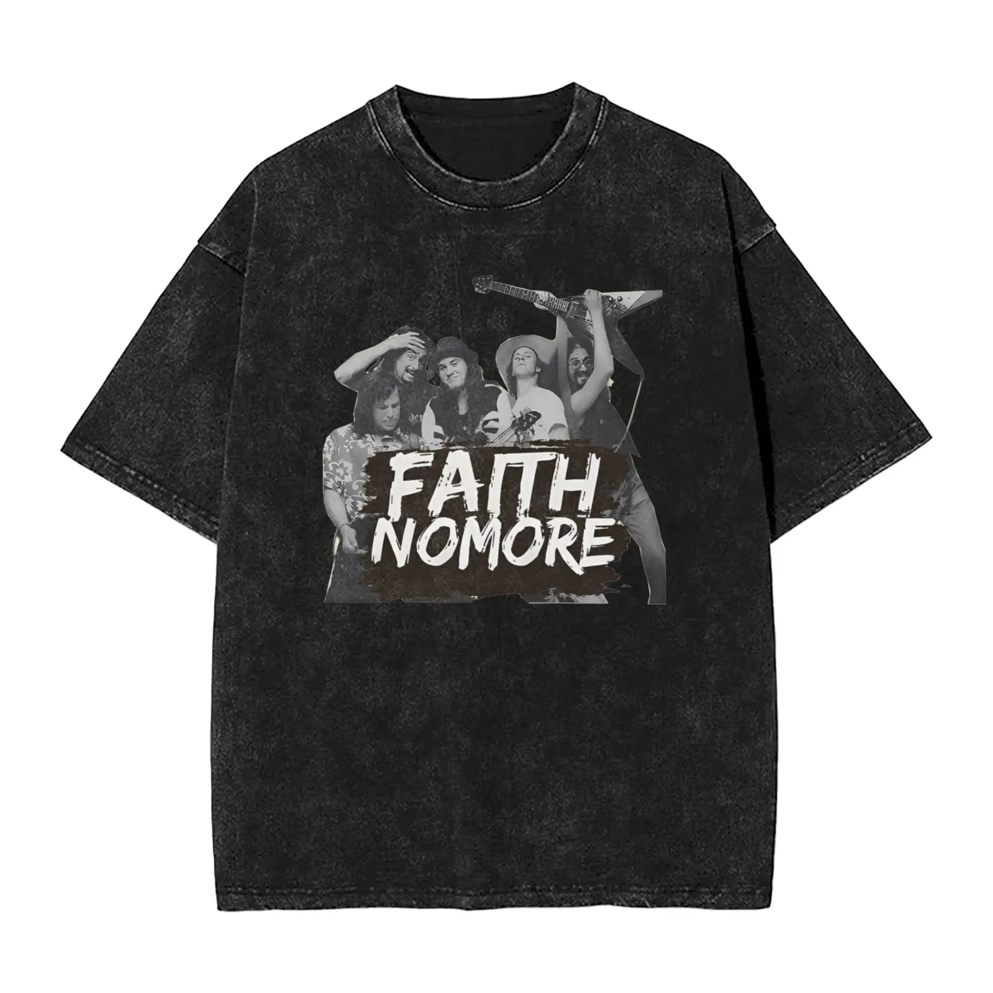 

Faith No More Band Men's T Shirt Washed Fashion Tee Shirt Short Sleeve Crew Neck T-Shirt Cotton New Arrival Clothes