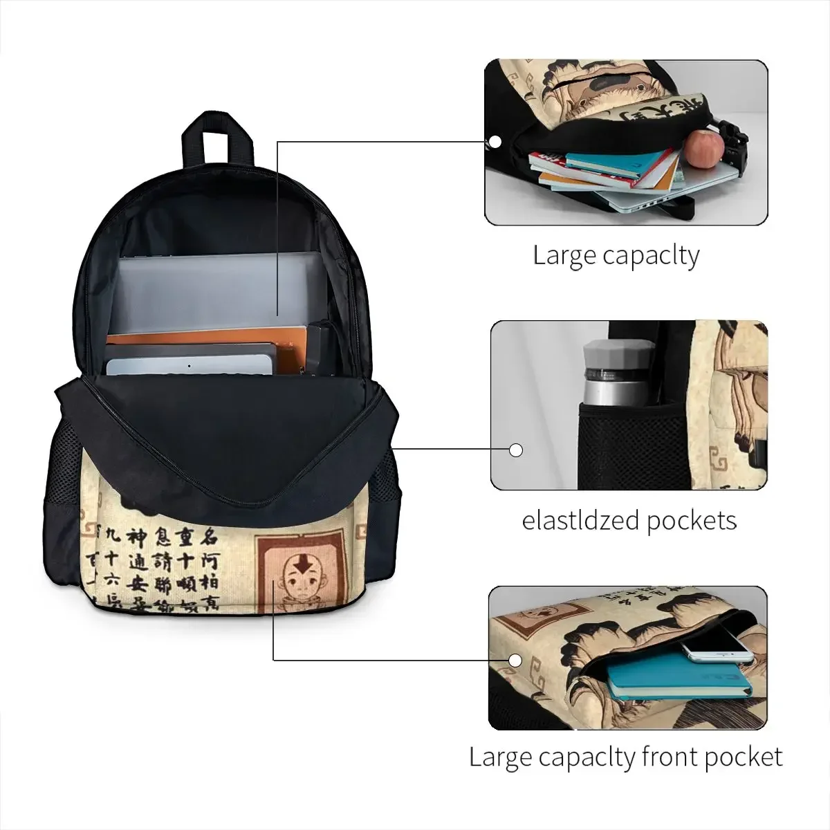 Avatar The Last Airbender Lost Appa Poster Backpacks Boy Girl Bookbag Children School Bags Rucksack Travel Rucksack Shoulder Bag