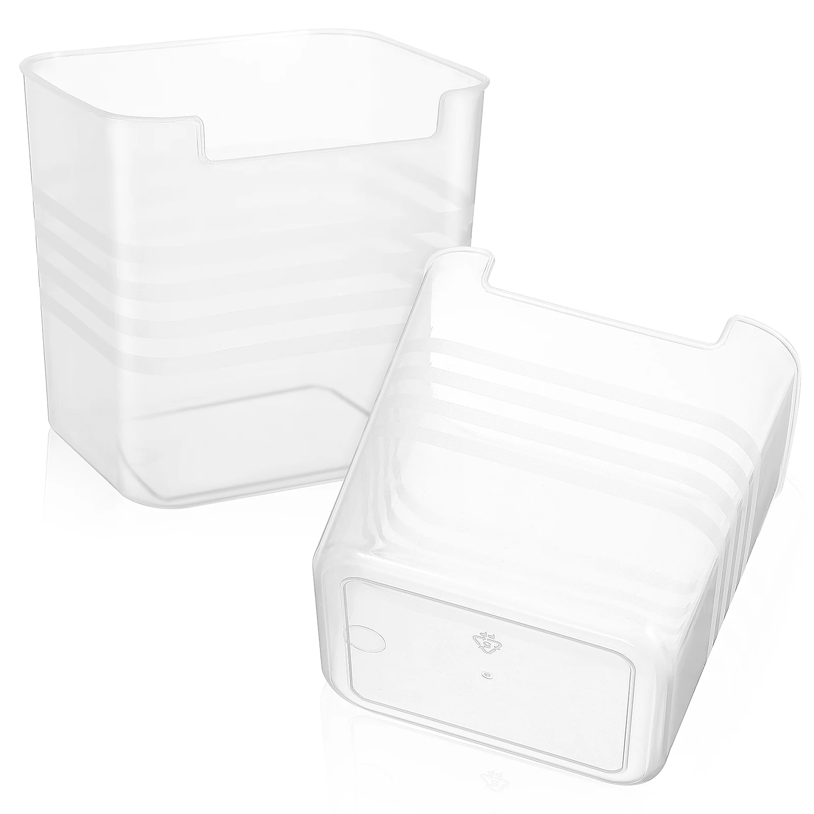 

2 Pcs Hanging Storage Rack Fridge Boxes Clear Plastic Bins Vertical Organizer For Kitchen Condiment Fresh Keeping Box
