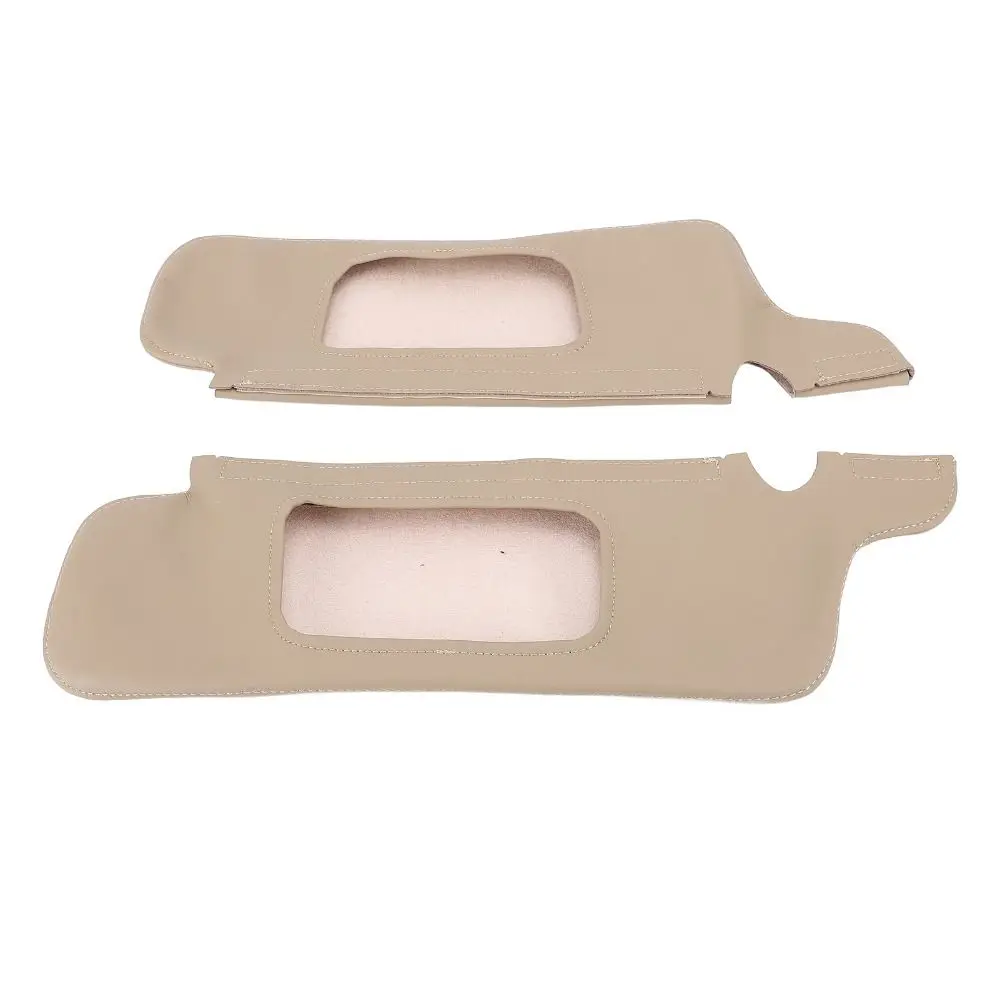 

2 PCS PU Leather Sun Visor Cover Microfiber Scratch Proof Sunvisor Protector Easy Installation Beige for Ford Mustang 1994-2004