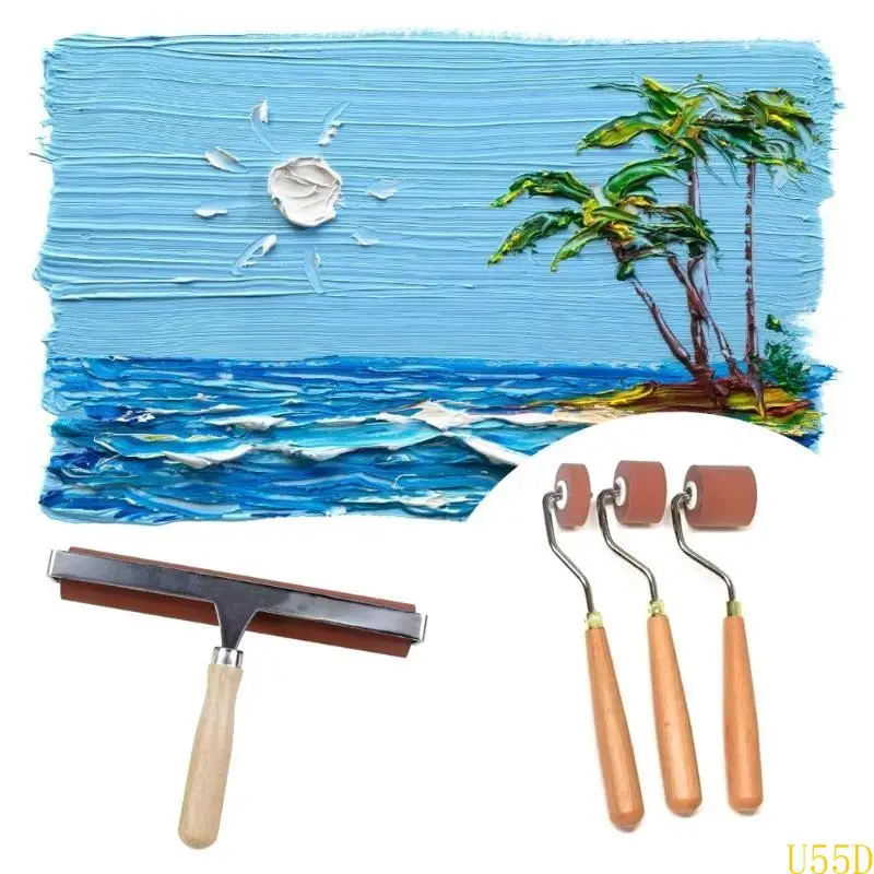 بكرات مطاطية ناعمة U55D لصناعة الطباعة ختم مقبض مقبض طباعة بكرات #5