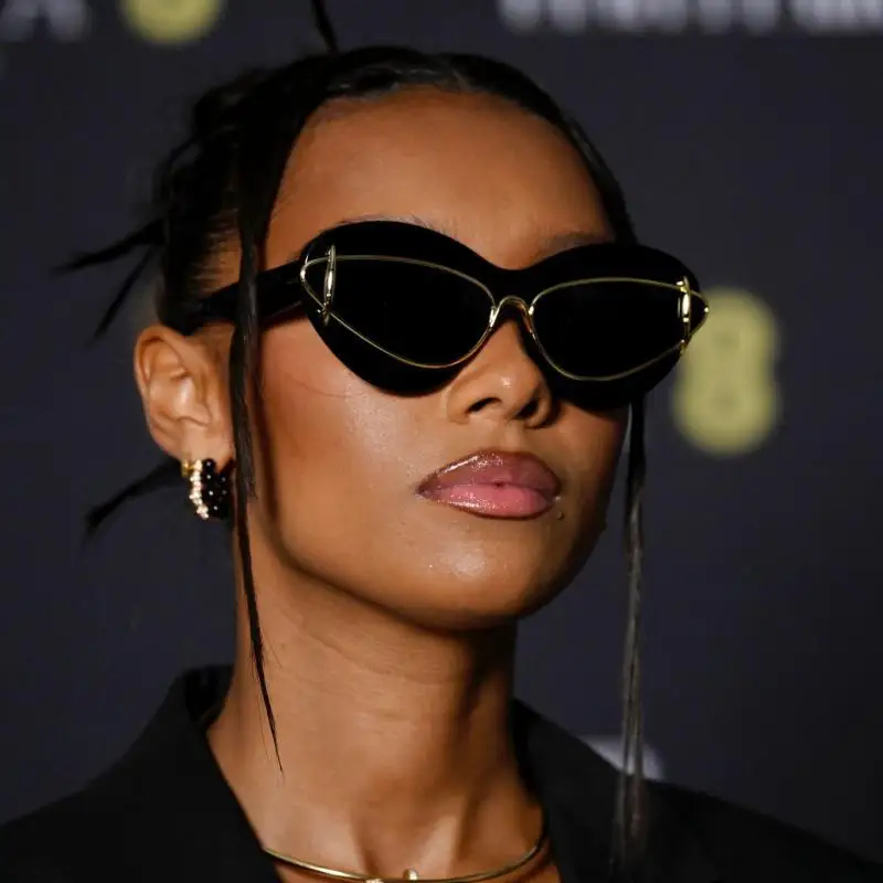 

Retro Double Frame Cat Eye Sunglasses New Y2k Punk Sun Glasses Women Men Beach Black Glasses Eyewear Ladies Stylish Dark Shades