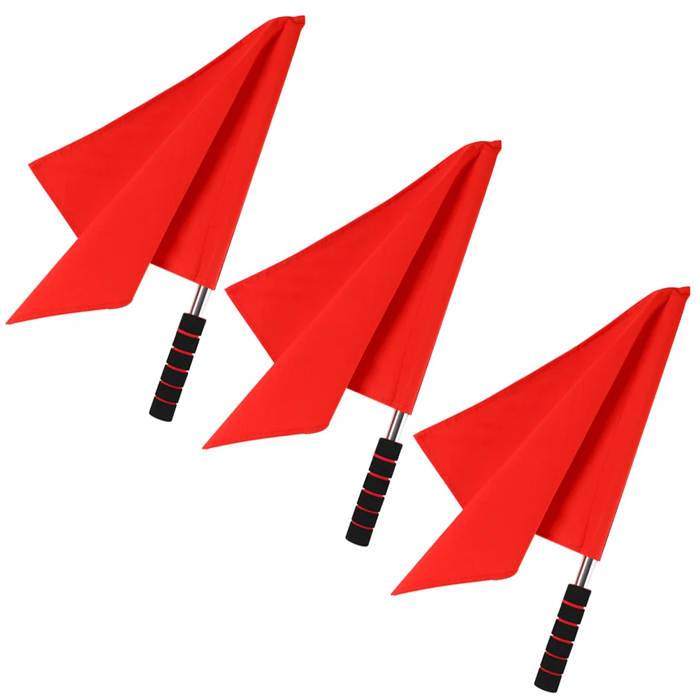 3 stücke Tragbare Signal Flaggen Für Sport Racing Verkehrs Wettbewerb Schiedsrichter Leitenden Hand Winken Flaggen Helle Farbe Robust Griff