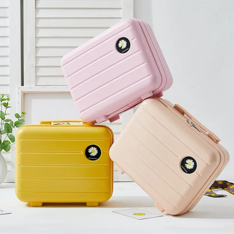 16 Inch Portable Hand Suitcase Travel Luggage Women Cosmetic Makeup Case Gift Box Child Student Storage Organizer Bag