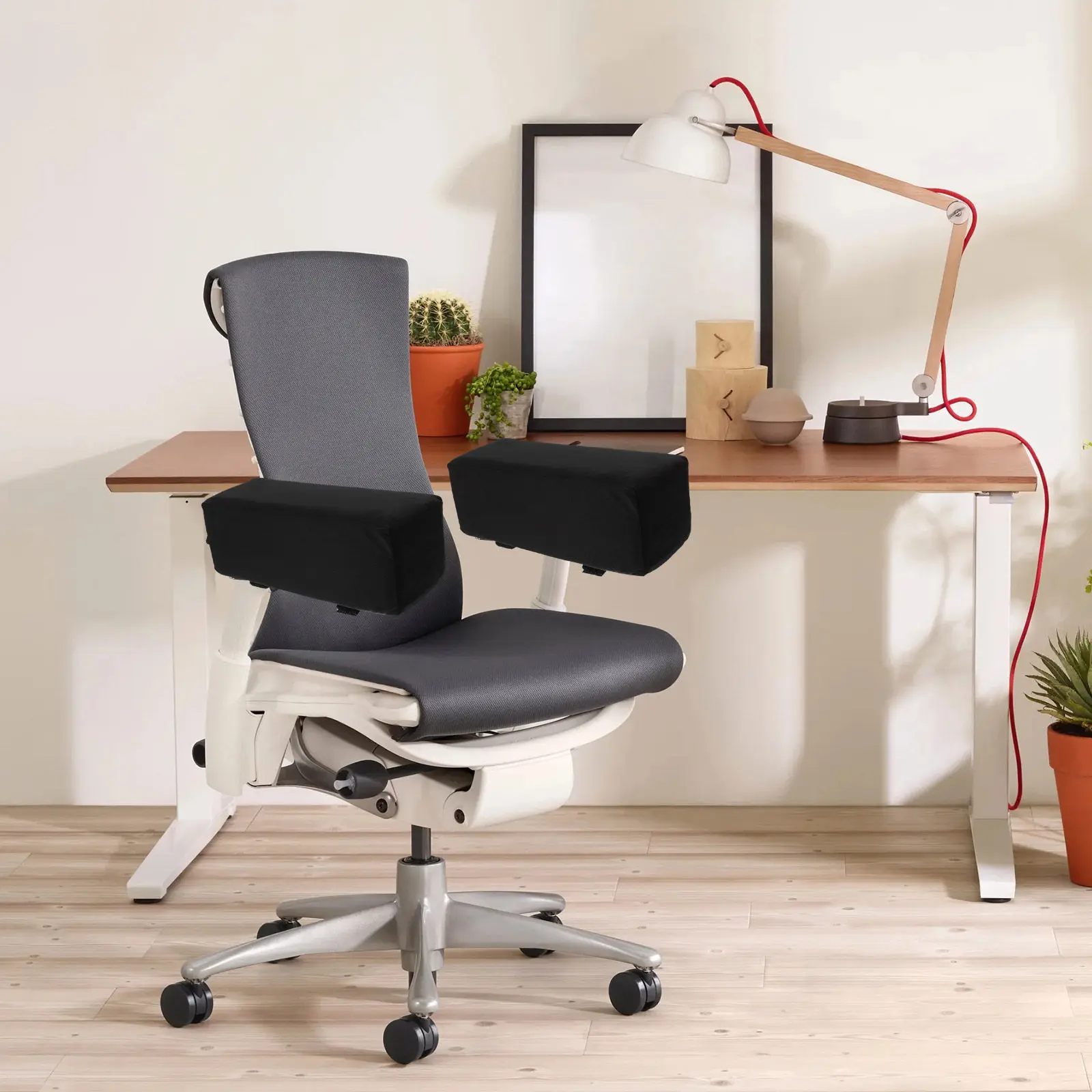2 Peças de Almofadas Ergonômicas de Espuma Viscoelástica para Apoio de Braço de Cadeira de Escritório e Gaming, Peças de Substituição para Apoio de Br