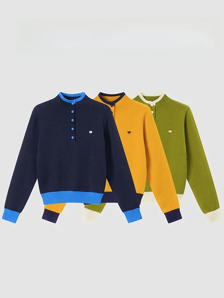 

Модный вязаный свитер с длинным рукавом и круглым вырезом для женщин, повседневный, дышащий, цветной, базовый слой