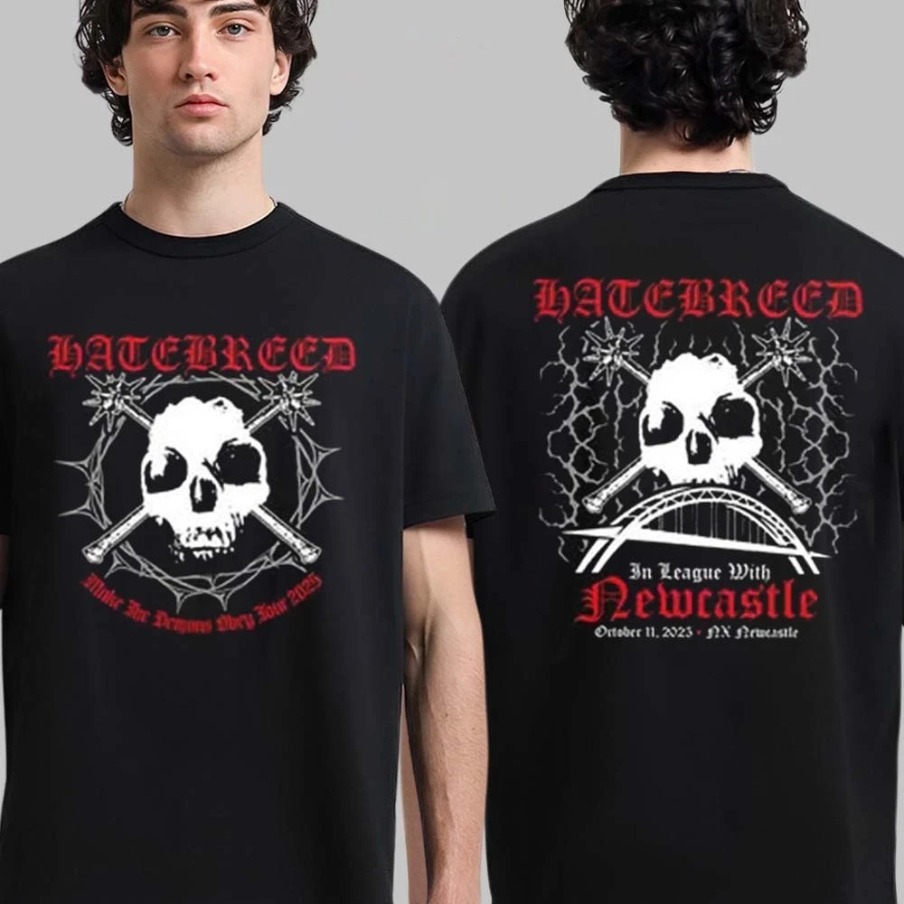 تي شيرت Hatebreed Newcastle UK 2025 Event Merch At NX Newcastle في 11 أكتوبر تي شيرت فاخر عالي الجودة لكل من الرجال والنساء Y2k