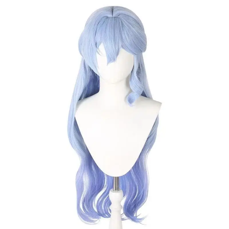 Peluca de videojuego Honkai Star Rail para mujer, cabellera larga ondulada Con degradado azul, Cosplay, espectáculo de Halloween