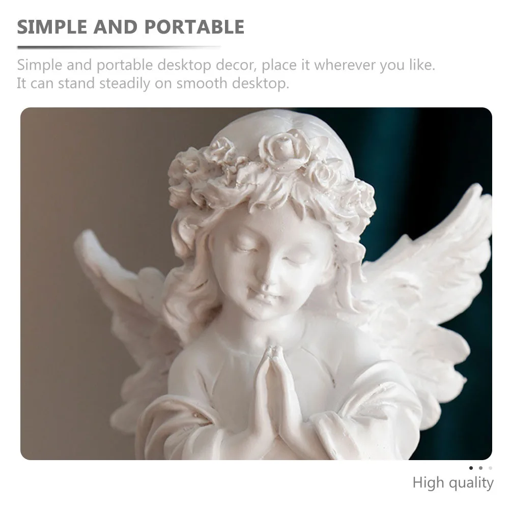 

1Pcs Prayer Angel Statue Lovely Resin Angel Girl Decoration for Home Desktop Craft Ornament Elegant Scene Layout Supply