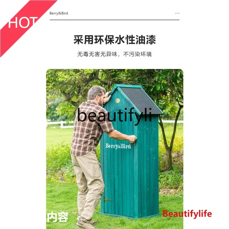 

LHY26 ss садовый лесной шкаф для хранения инструментов для виллы, балкона, открытый садоводство, небольшой шкаф для хранения, деревянный водонепроницаемый