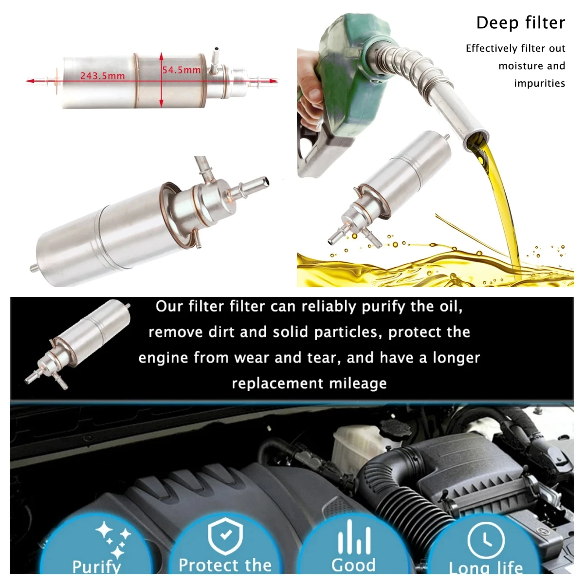 

1634770701 1634770501 1634770201 Car Fuel Filter For Mercedes Benz ML320 ML350 ML430 ML500 ML55 AMG W163 KL437 163 477 07 01