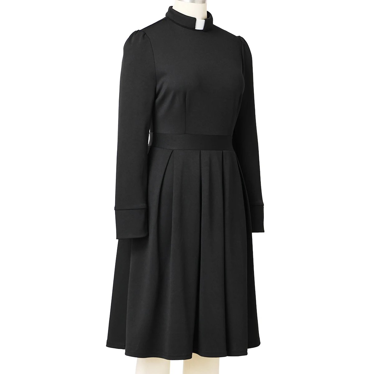 Black Clergy Uniform Dress for Women Minister Tab Collar Priest Church Dresses