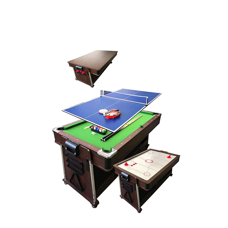 

Hot Sale Home 4 In 1 7Ft Multi Functional Game Snooker Pool Billiard Table