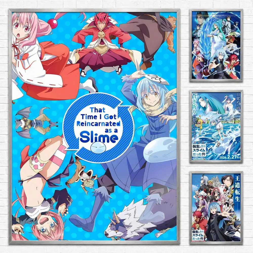 That Time I Got Reincarnated as a Slime Poster Self‑Adhesive Waterproof PP Poster Coffee Bar Wall Art Sticker Room Home Decor
