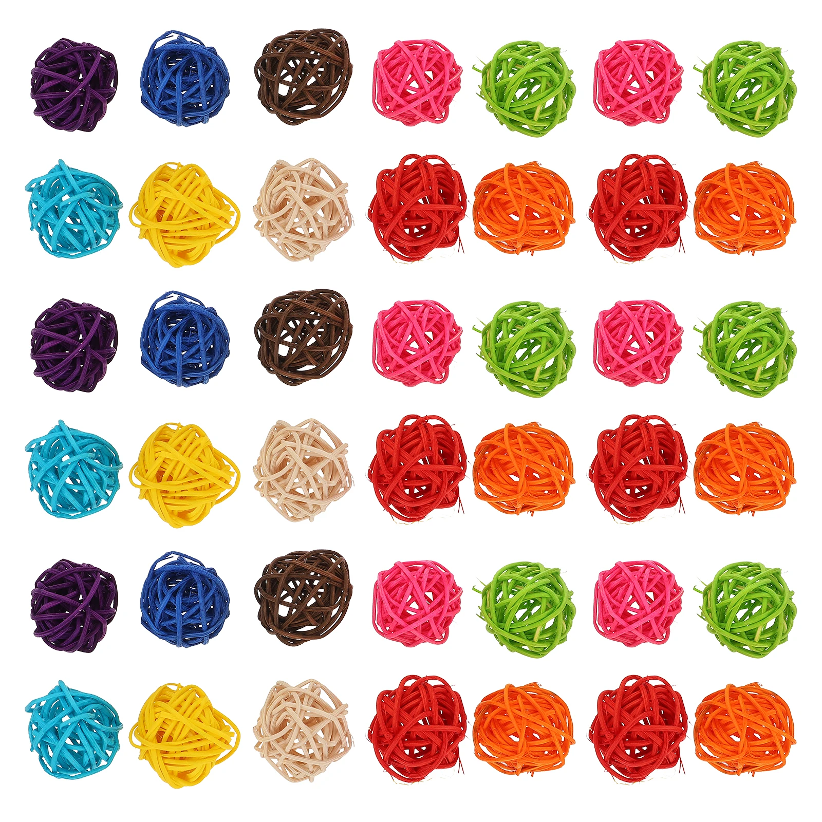 

50 Pcs Rattan Balls Hollow Colorful Takraw for Party Christmas Fuji Bamboo Photo Backdrops DIY Craft Scene Layout Decor naments