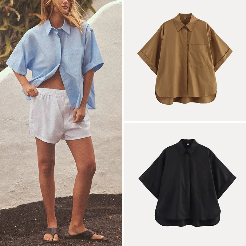 Printemps 2025 femmes ort Sve irt coton Pekoe soie ket Design polyvalent Sle Polyester Fiber 00% haut décontracté