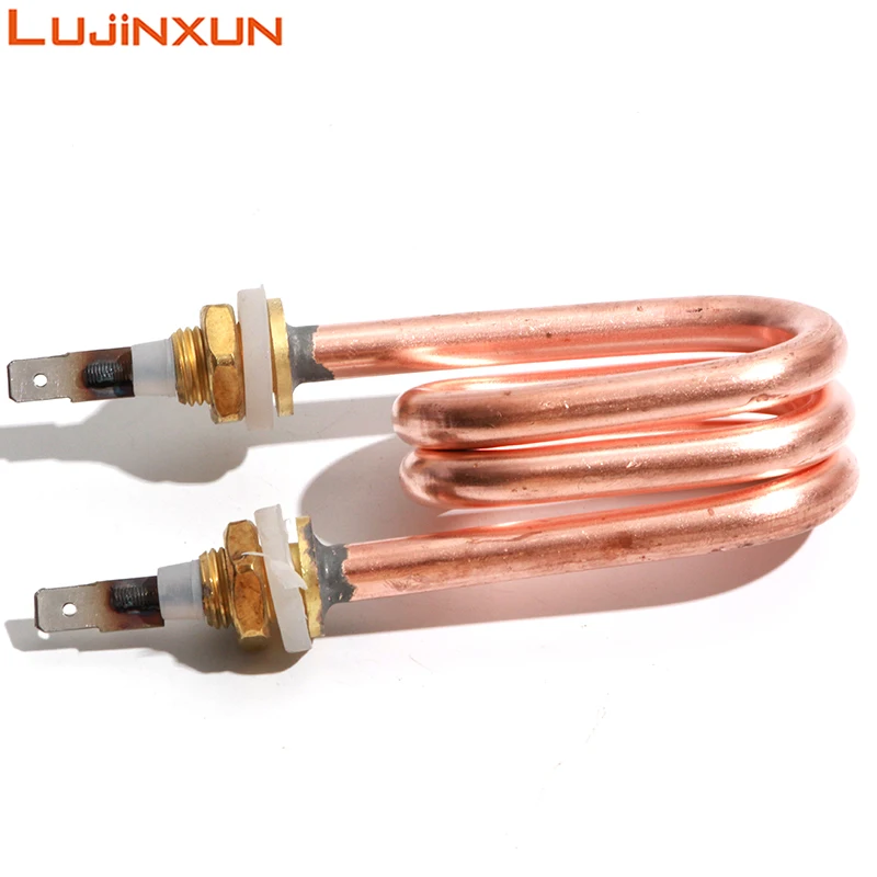 LUJINXUN Immersion Electric Water Heater Red Copper Tube 220V 1200W M12 Thread 75-80mm Tube Length